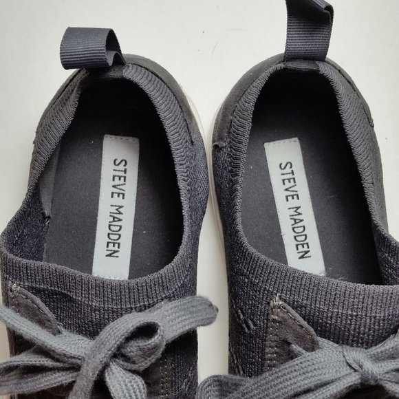 Steve Madden Faste sneakers size 7.5 grey lace up - Picture 5 of 9